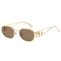 Gafas de sol doradas con cristal café.