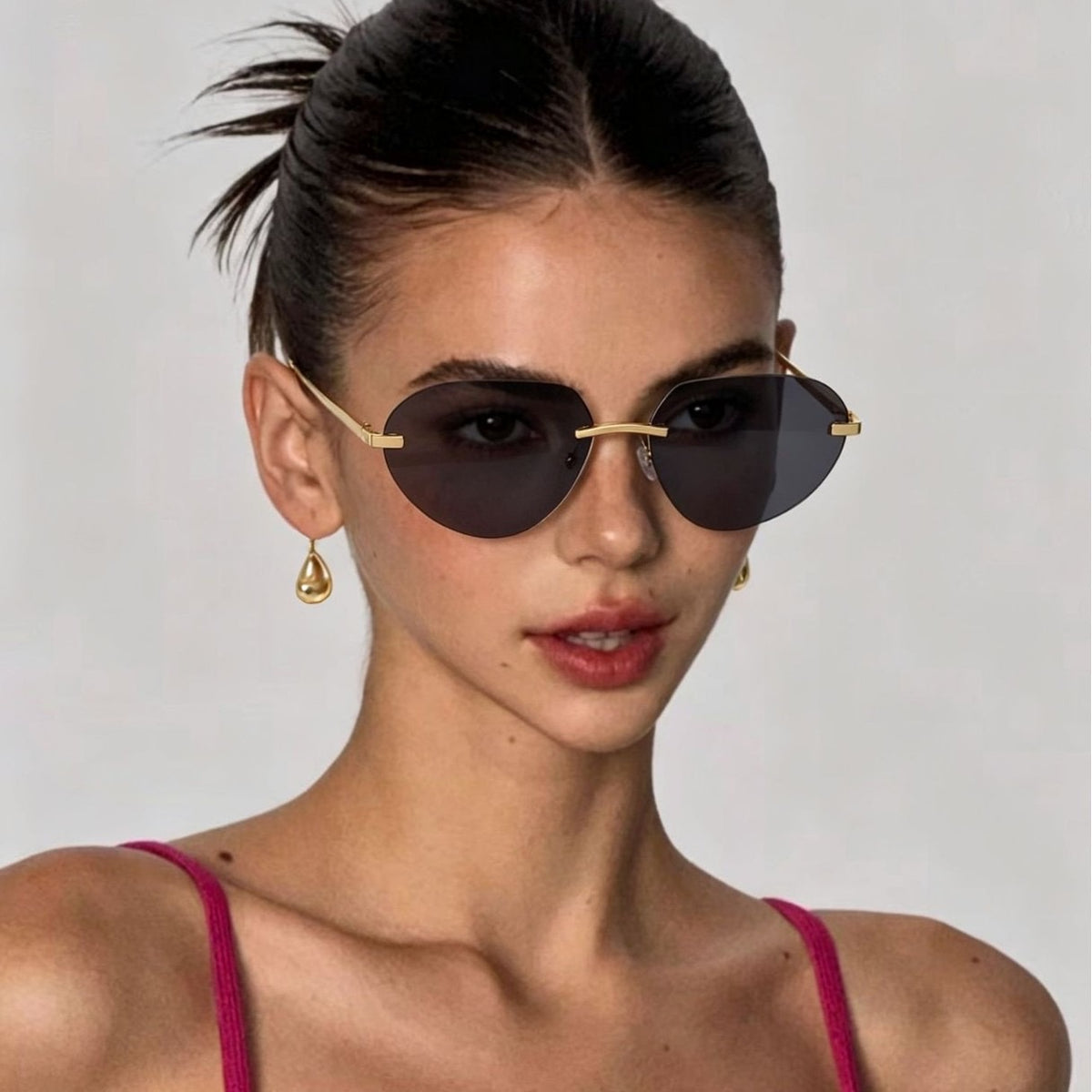 Gafas de sol minimalistas sin Marco ￼