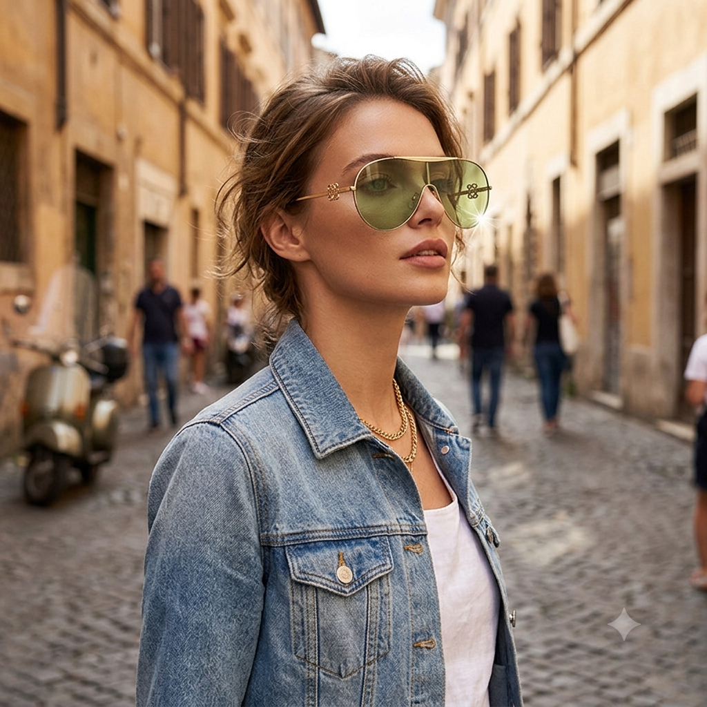 Lentes Aviador Shield Verde