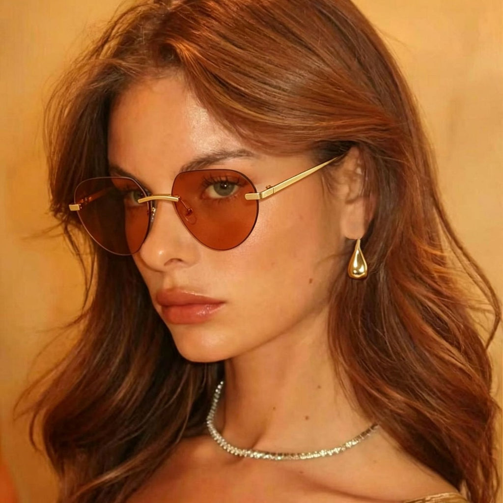 Gafas de sol minimalistas sin Marco ￼
